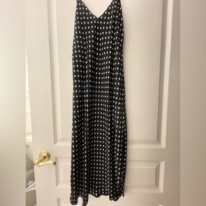 NWT Nili Lotan Midi Polka Dot Dress Black / Beige